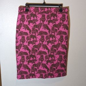J. Crew No. 2 Pencil Skirt in Sleepy Lions Print